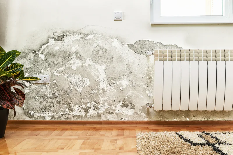 Water damage on a wall from an undetected leak